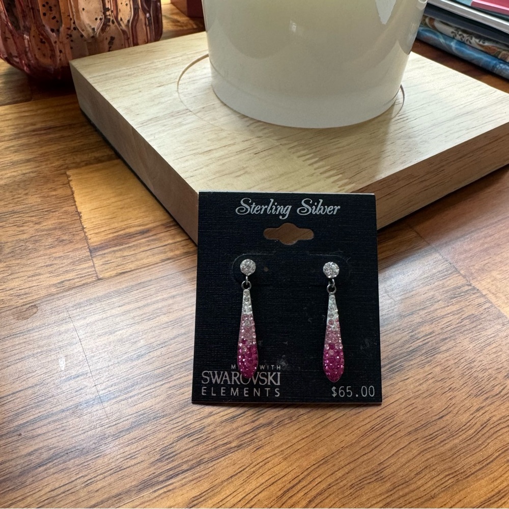 Swarovski Pink Drop Earrings